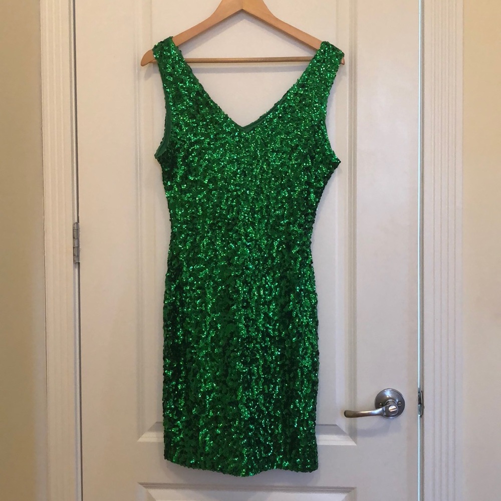 Green Sequin Cocktail Dress
